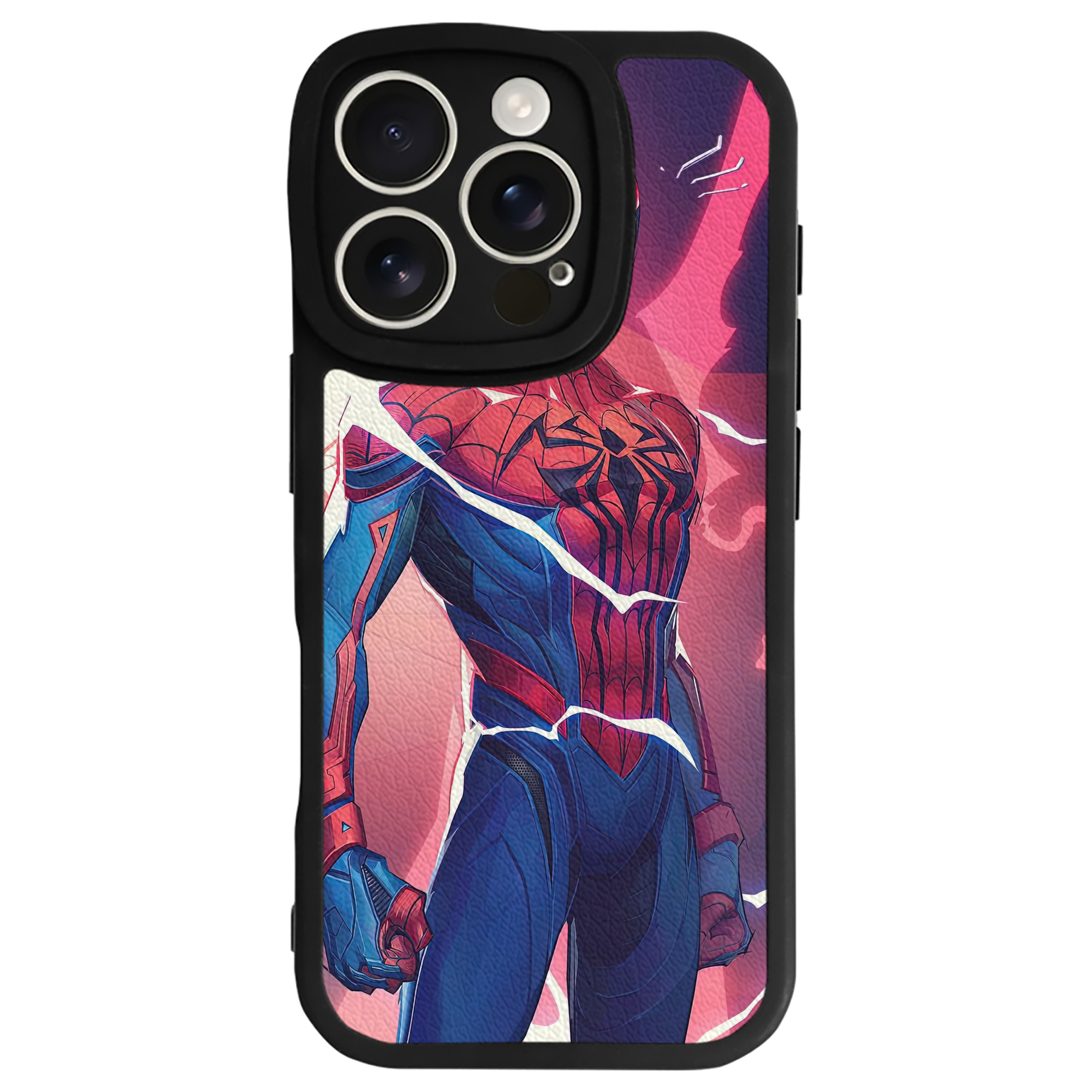 Spider Man スパイダーマン 【iPhone 16シリーズ対応】シリコンスマホケース（レザー調） 材質：シリコン